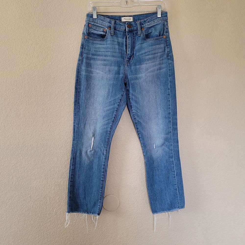 Madewell Womens High Rise Slim Crop Boyfriend Jean Size 26 Raw Hem High Rise